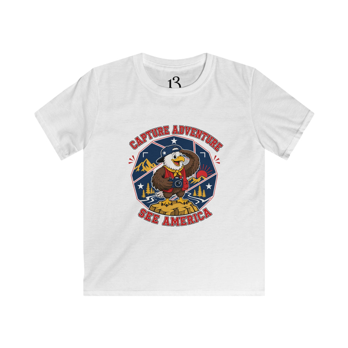 Kids Adventure Tee — "Capture Adventure, See America" Eagle Graphic