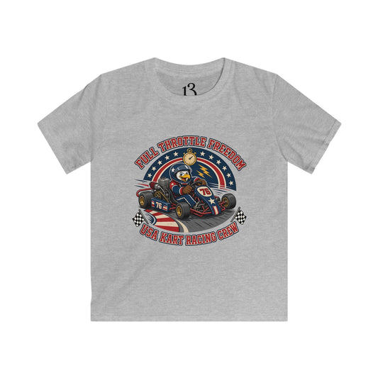 Kids Tee — 'Full Throttle Freedom' Go-Kart Racing Shirt