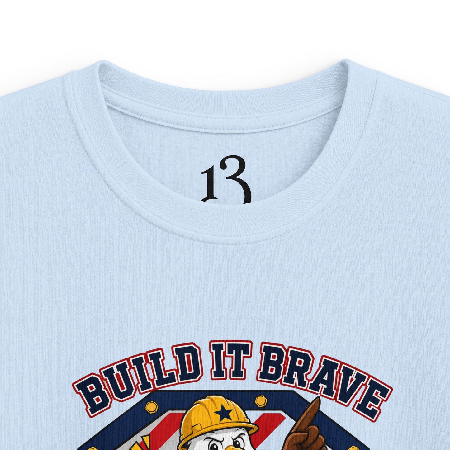 Kids Tee - 'Build It Brave, Make USA Strong' Patriotic Bald Eagle Design