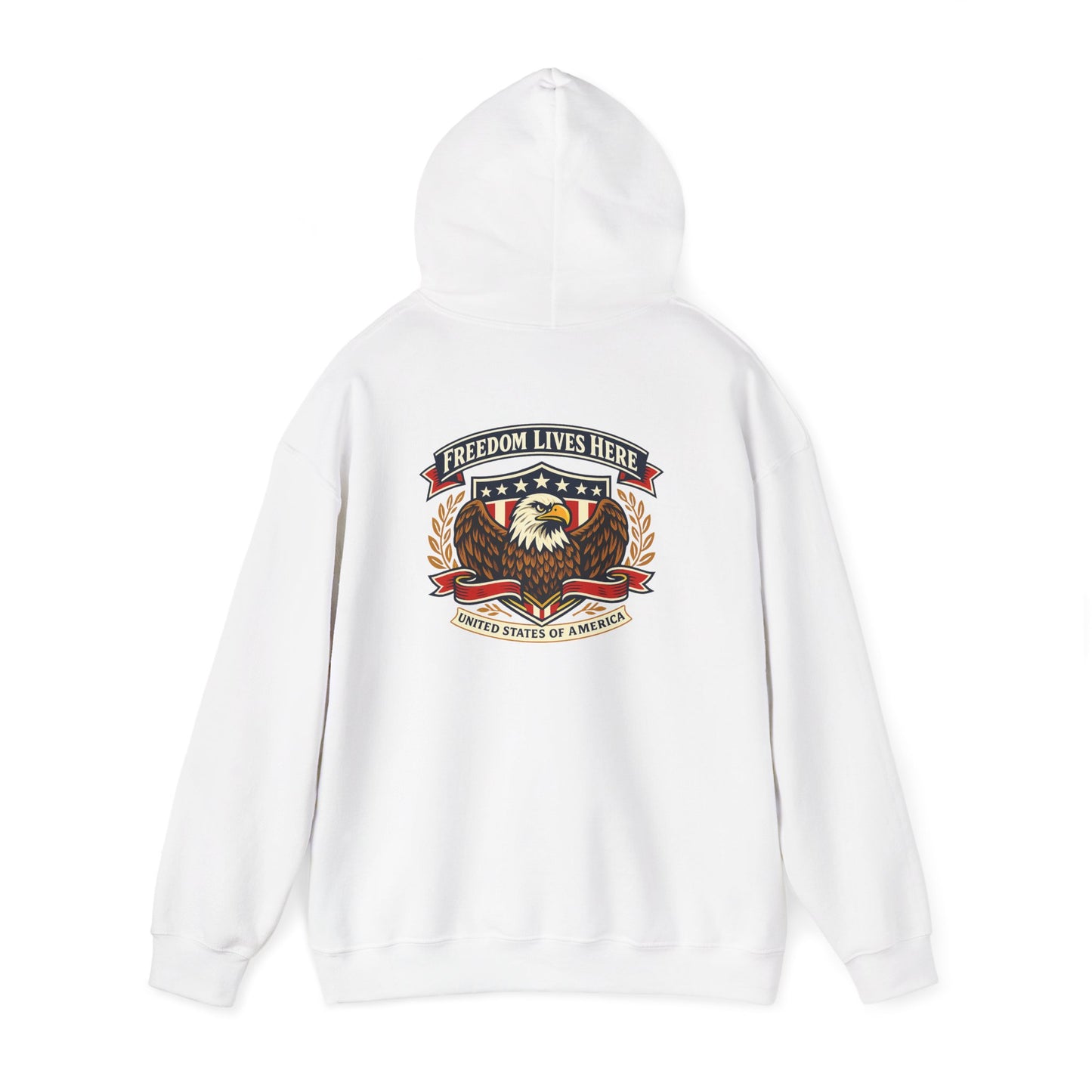 Patriotic Eagle Freedom Hoodie — USA Crest Back Design
