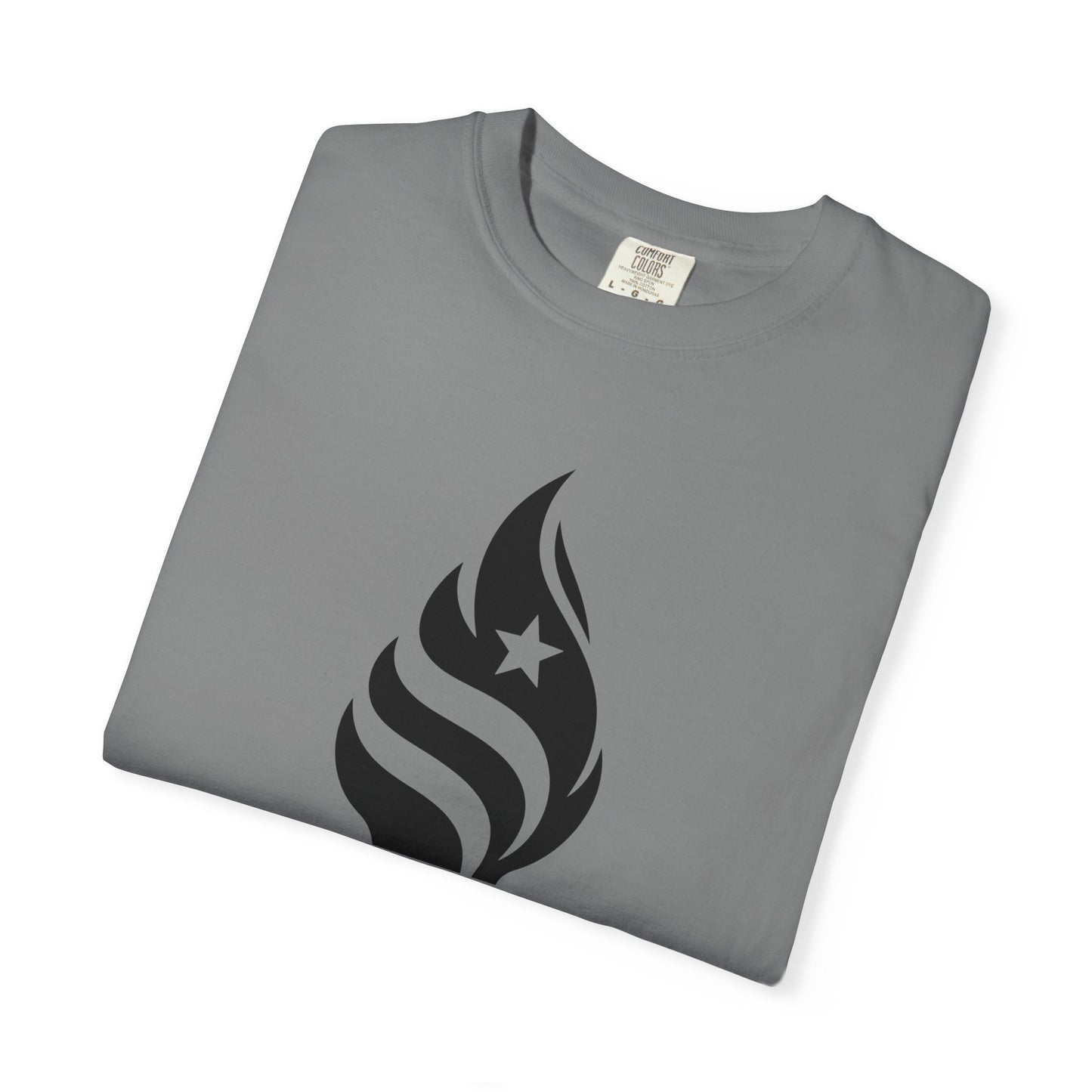 Liberty Torch T-Shirt — Patriotic Flame Tee with Star Emblem