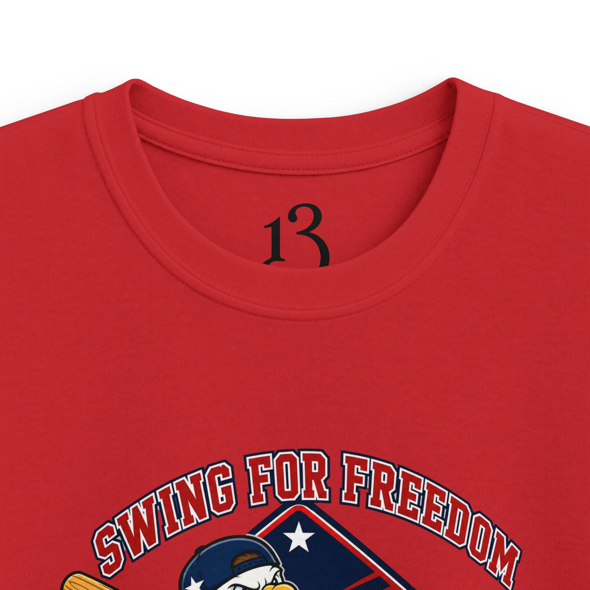 Kids Tee - "Swinging for Freedom" Patriotic Baseball Eagle Design