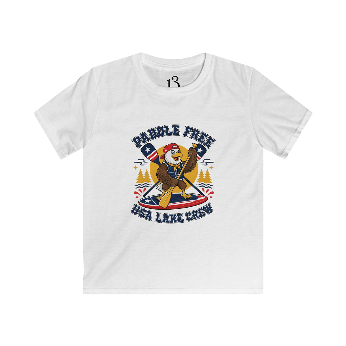 Paddle Kids Tee — "Paddle Free" USA Lake Crew Shirt