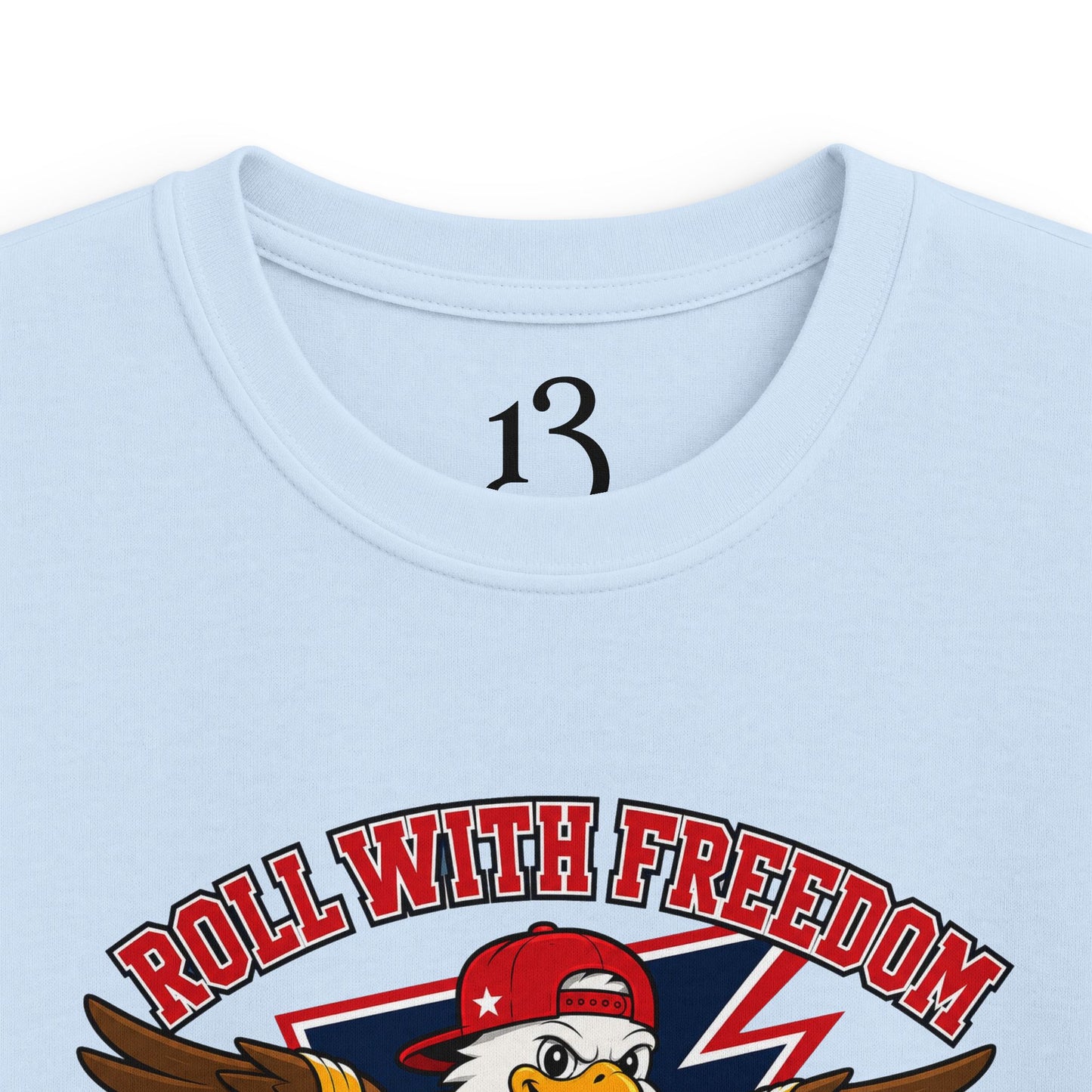 Kids Tee — 'Skate With Freedom' Eagle USA Street Crew Patriotic Skateboard Shirt