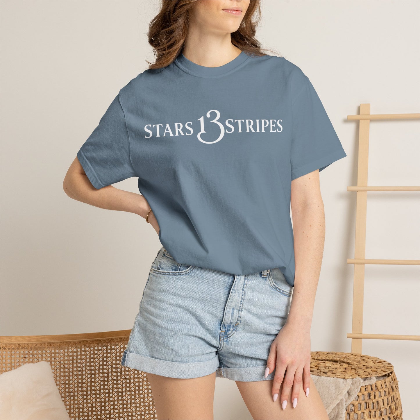 Stars13stripeS T‑Shirt — Vintage Olive Graphic Tee