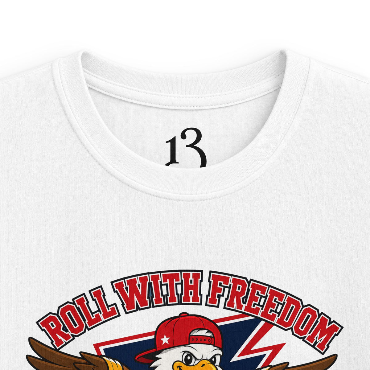 Kids Tee — 'Skate With Freedom' Eagle USA Street Crew Patriotic Skateboard Shirt