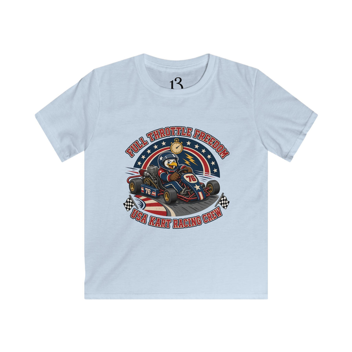 Kids Tee — 'Full Throttle Freedom' Go-Kart Racing Shirt