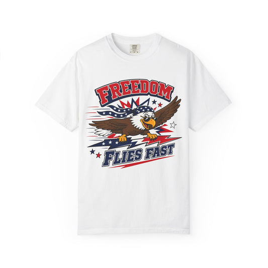 Freedom Flies Fast T-Shirt — Patriotic Eagle Graphic Tee