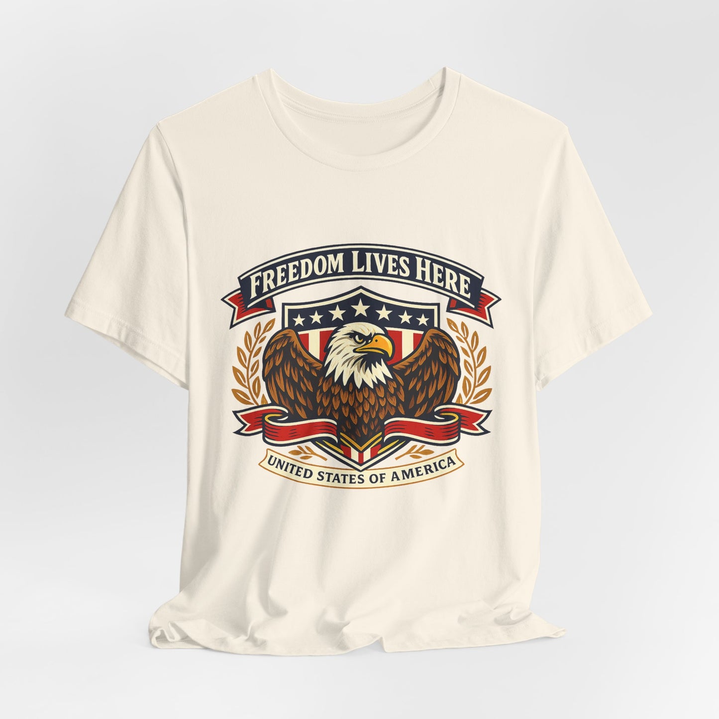 Freedom Lives Here Eagle T-Shirt — Patriotic American Flag Tee
