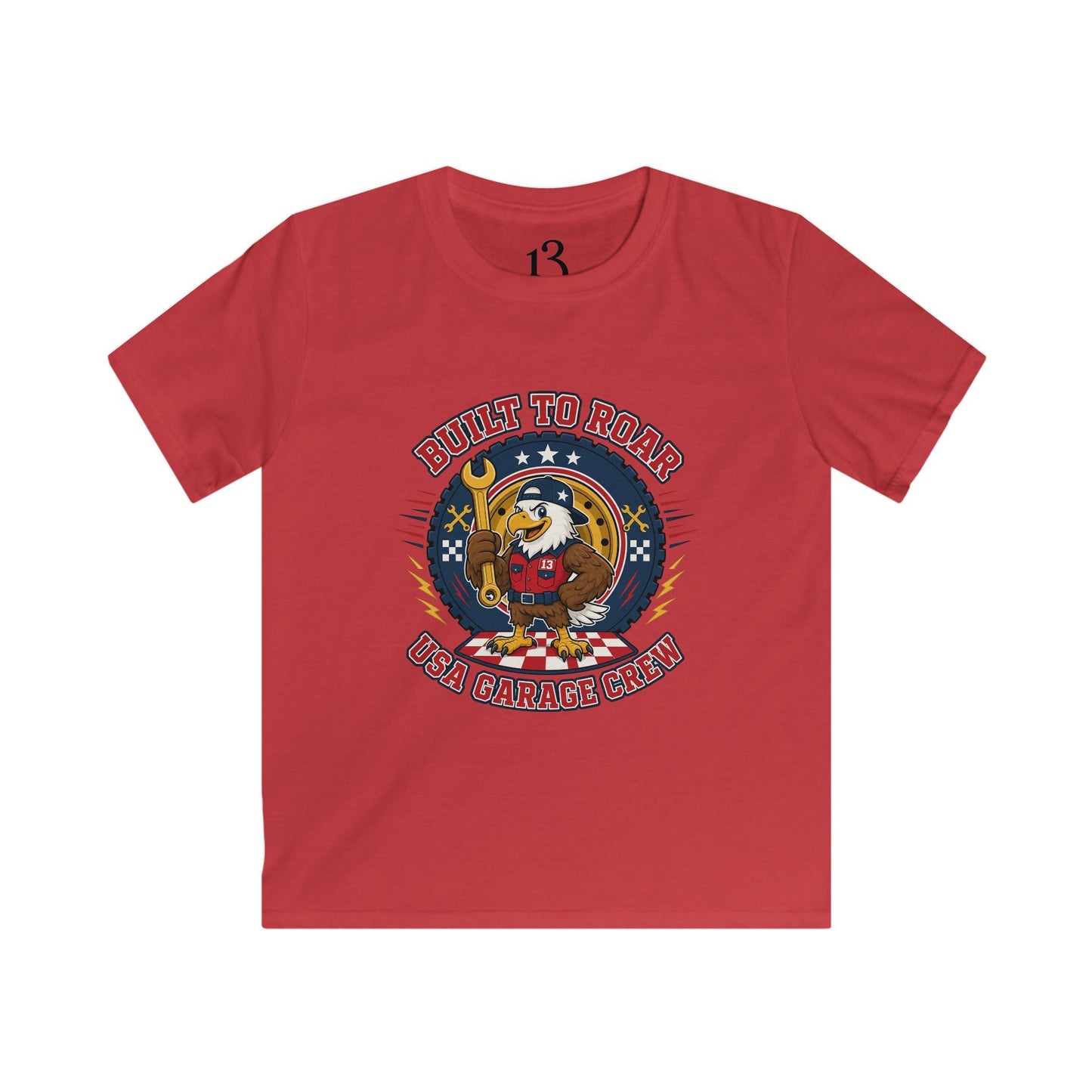 Kids Tee — "Born to Roar" USA Gator Crew Patriotic Cartoon T-Shirt