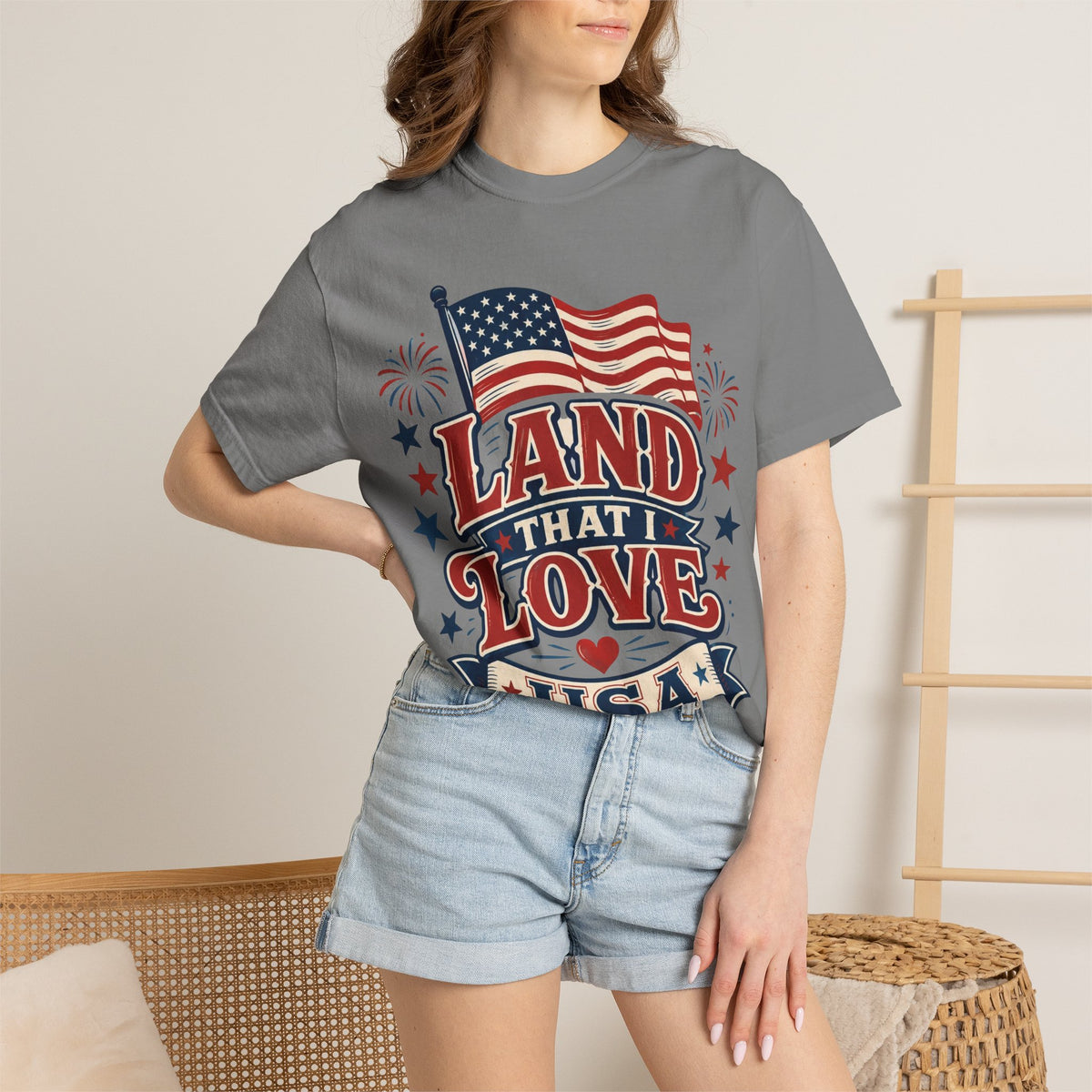 Land That I Love USA T-Shirt — Patriotic American Flag Tee for 4th of July