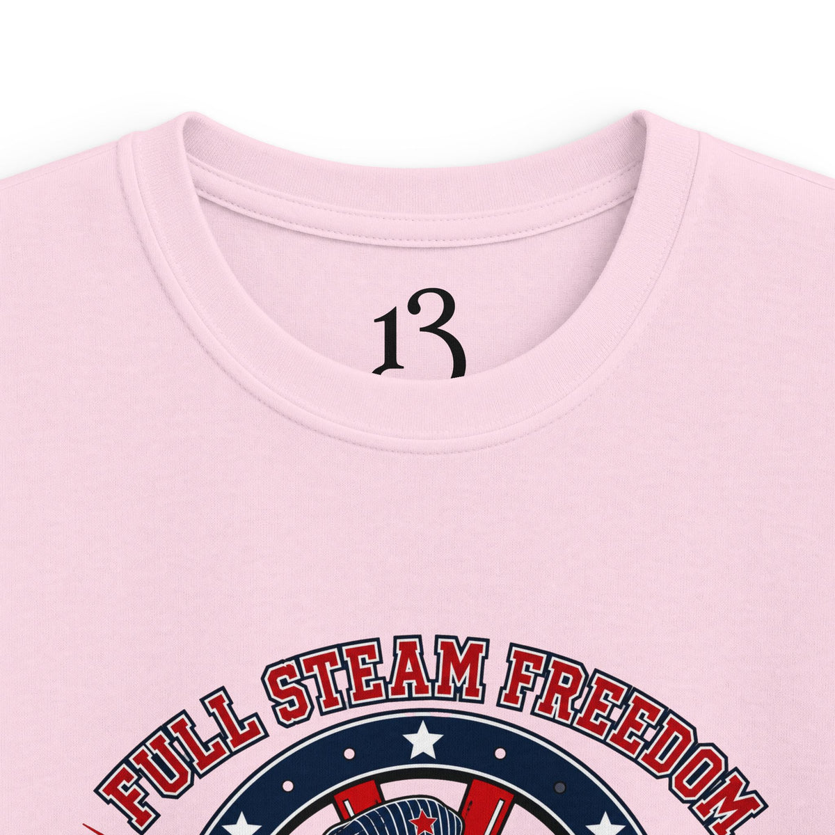 Kids Tee - Patriotic Eagle Engineer "Full Steam Freedom, USA Rail Crew" Railway Graphic