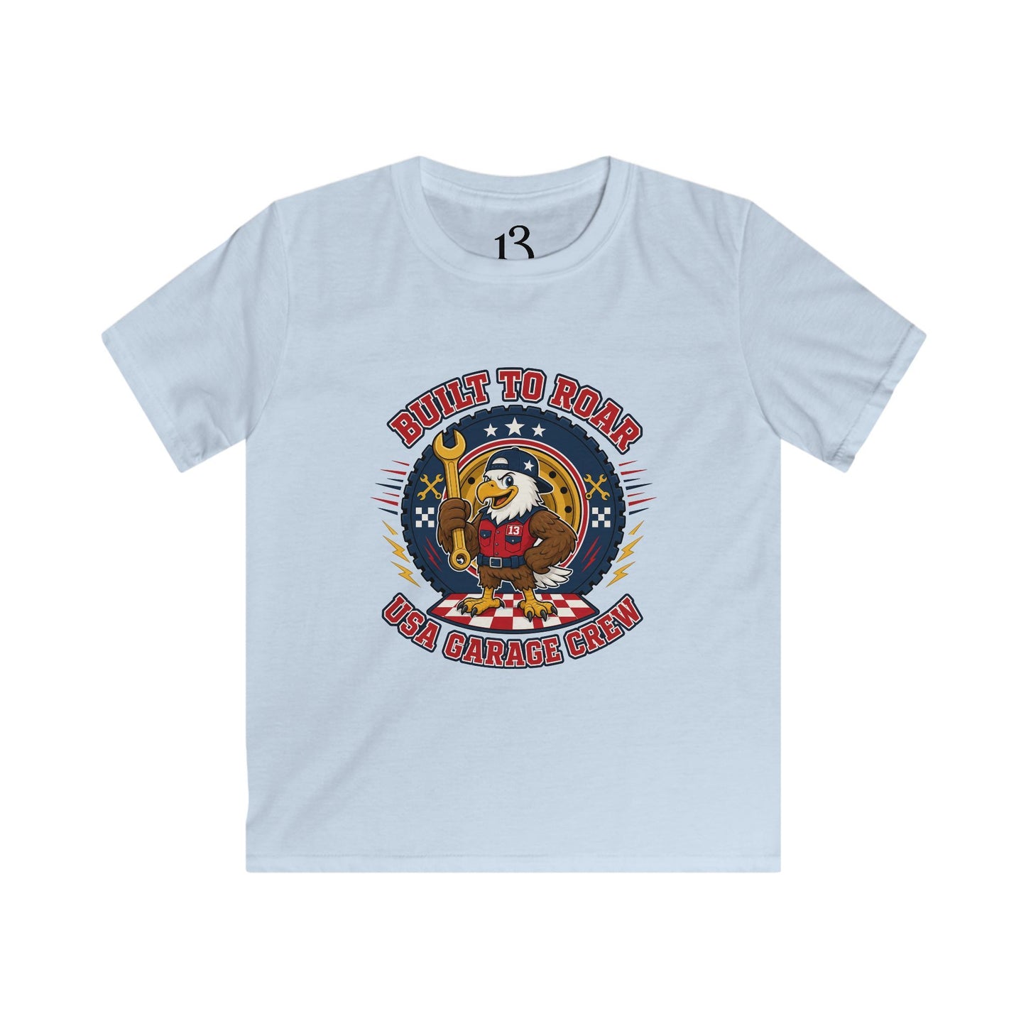 Kids Tee — "Born to Roar" USA Gator Crew Patriotic Cartoon T-Shirt