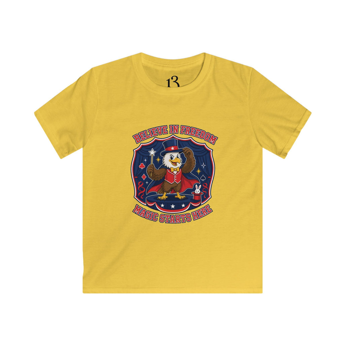 Kids Tee — "Believe in Magic" Eagle Magician Graphic