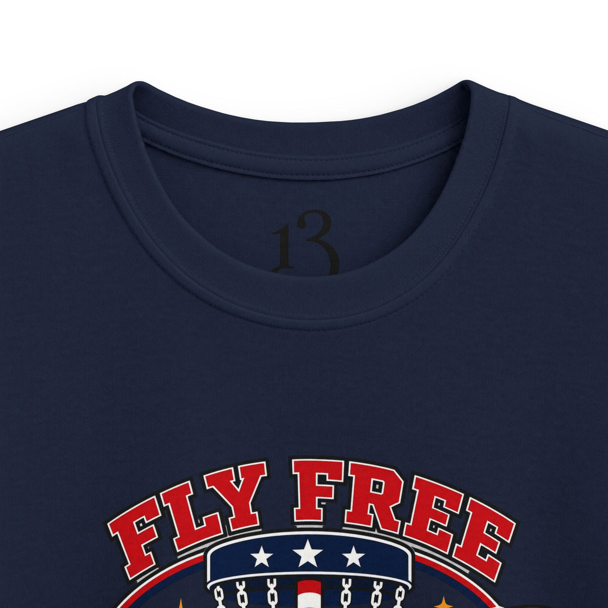 Kids Tee — "Fly Free USA Disc Crew" Patriotic Eagle Graphic