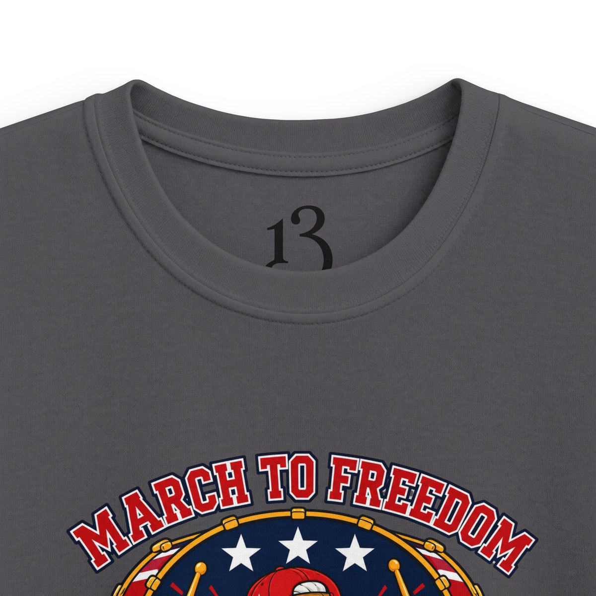 Kids Patriotic Eagle Tee - 'March to Freedom' Drumline Shirt
