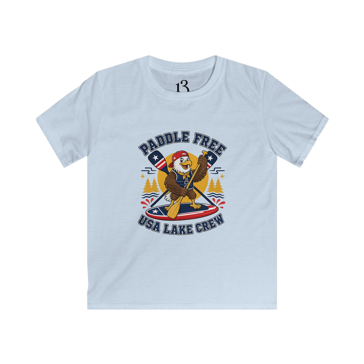 Paddle Kids Tee — "Paddle Free" USA Lake Crew Shirt