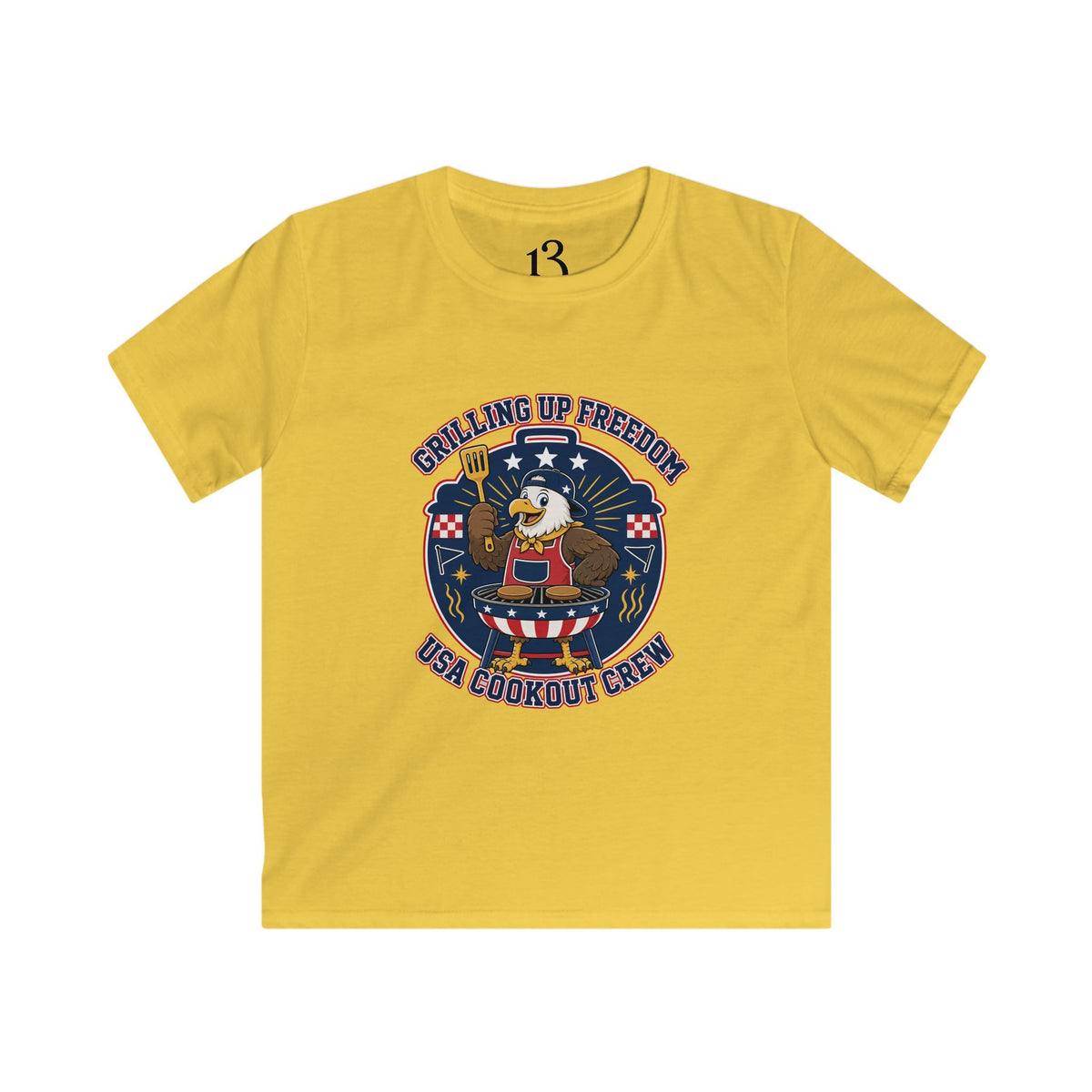 Kids T‑Shirt — "Grilling Up Freedom" USA Cookout Crew Patriotic BBQ Tee