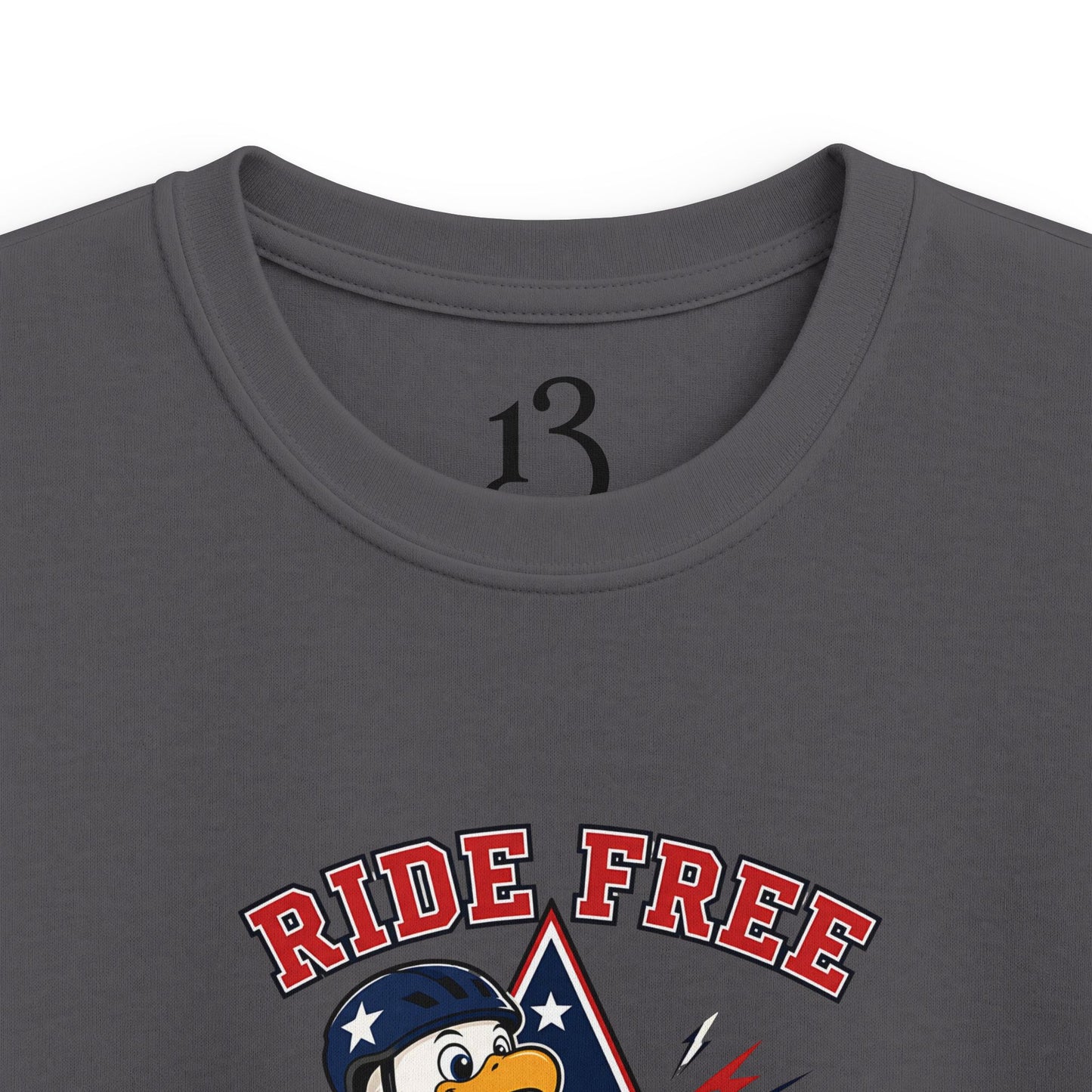 Kids' Bicycle Tee — "Ride Free" Retro Biker Graphic