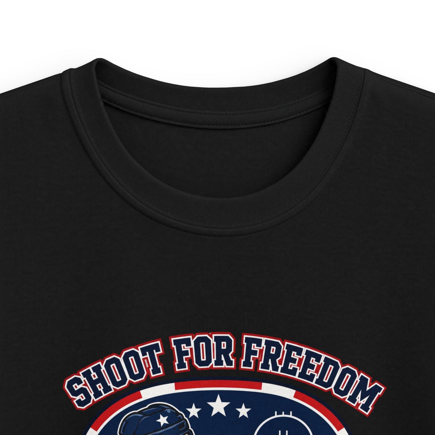 Kids Hockey Tee — "Shoot for Freedom" USA Hockey Crew Youth Shirt