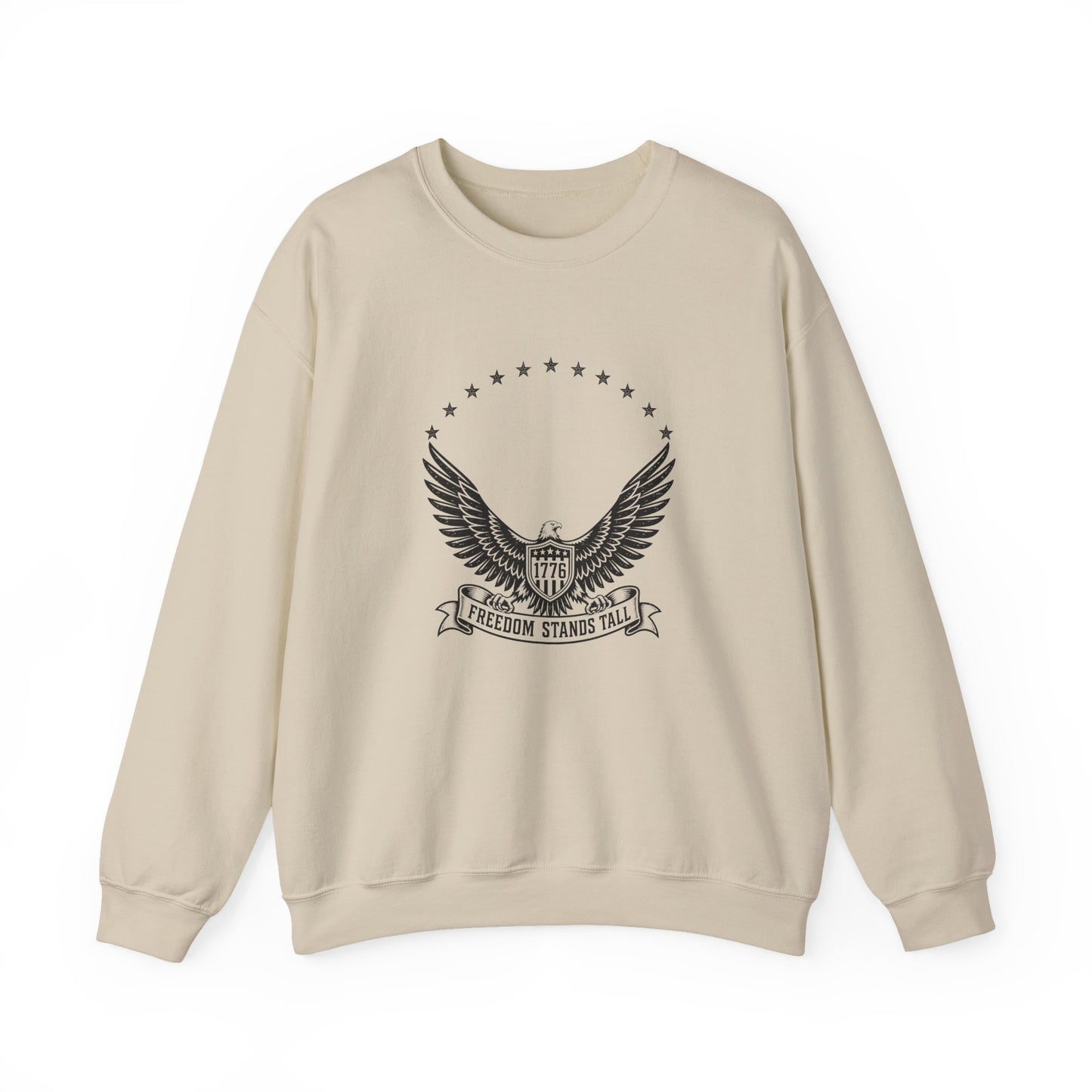 Eagle Emblem Crewneck Sweatshirt — "Freedom Stands Tall" Graphic