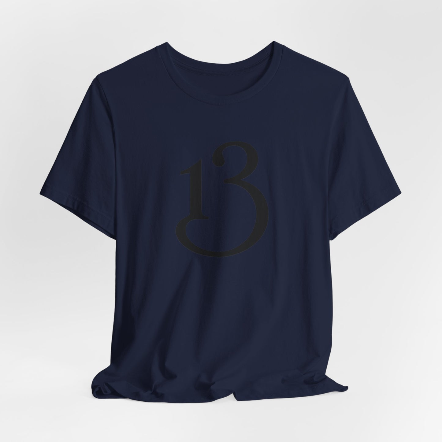 Lucky 13 Minimalist Number Tee — Simple Black '13' Graphic T-Shirt