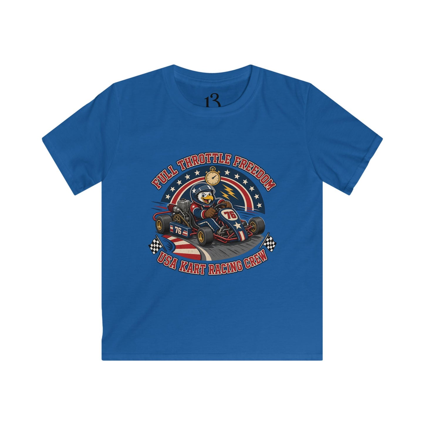 Kids Tee — 'Full Throttle Freedom' Go-Kart Racing Shirt