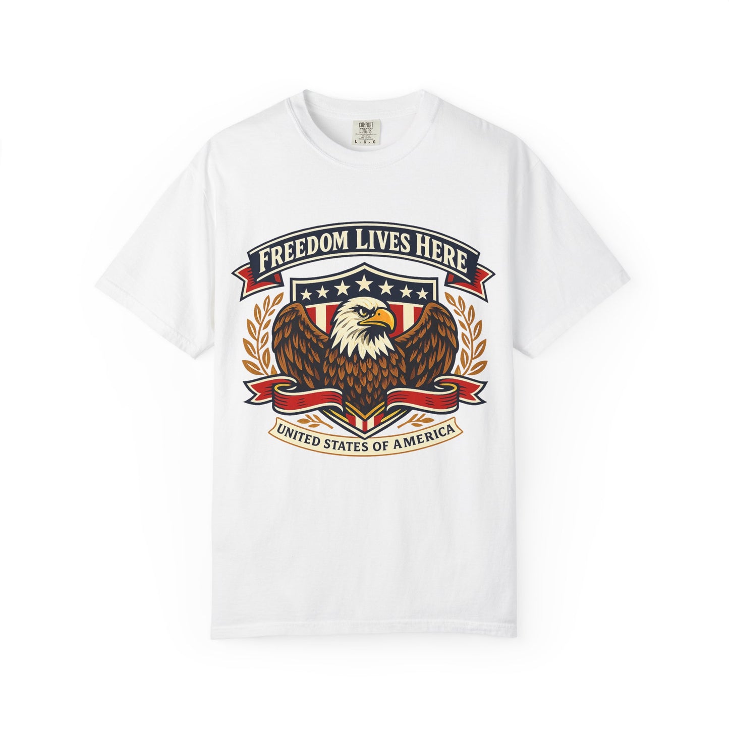 Freedom Lives Here Eagle T-Shirt — Patriotic USA Graphic Tee