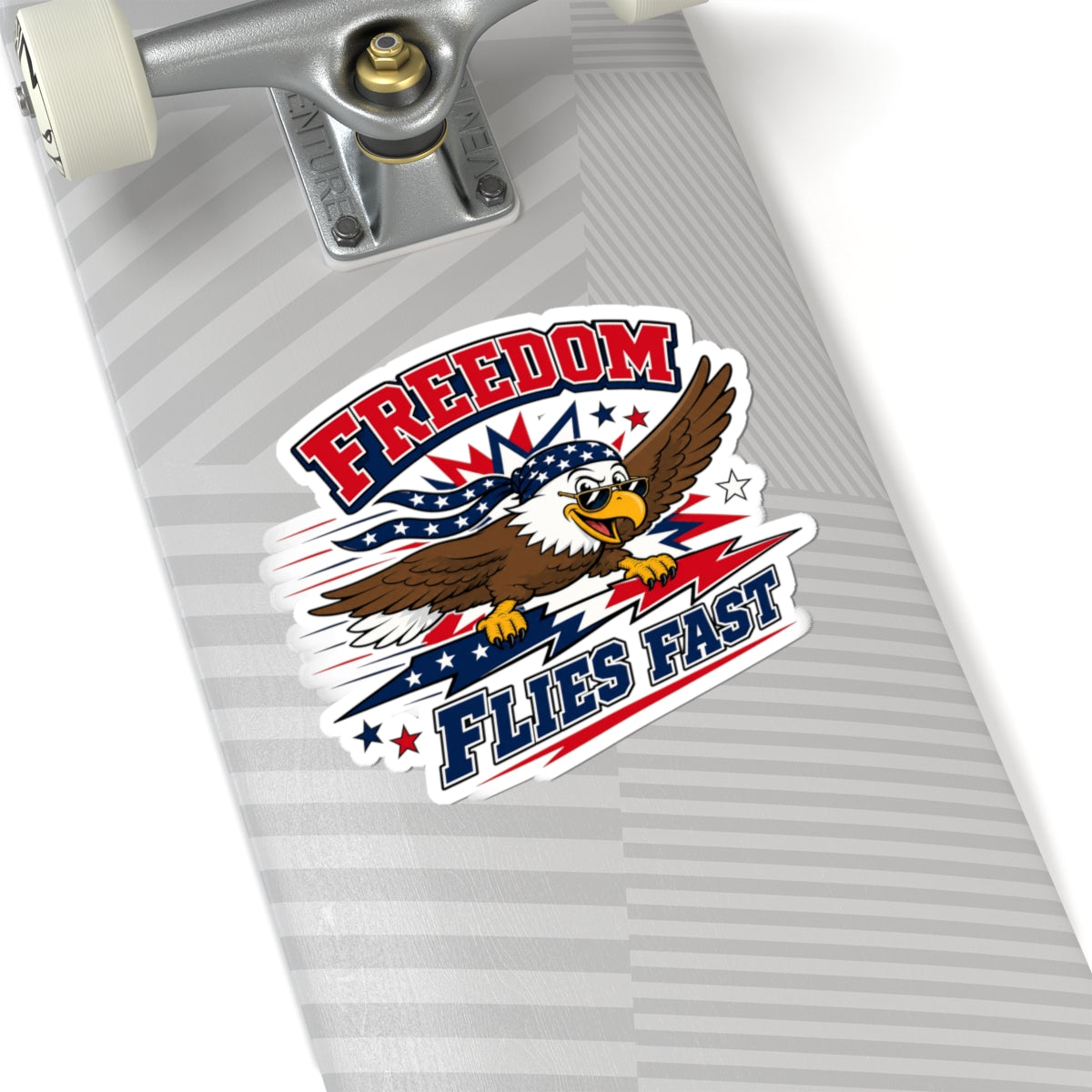 Freedom Flies Fast Eagle Sticker — Patriotic Kiss-Cut Decal