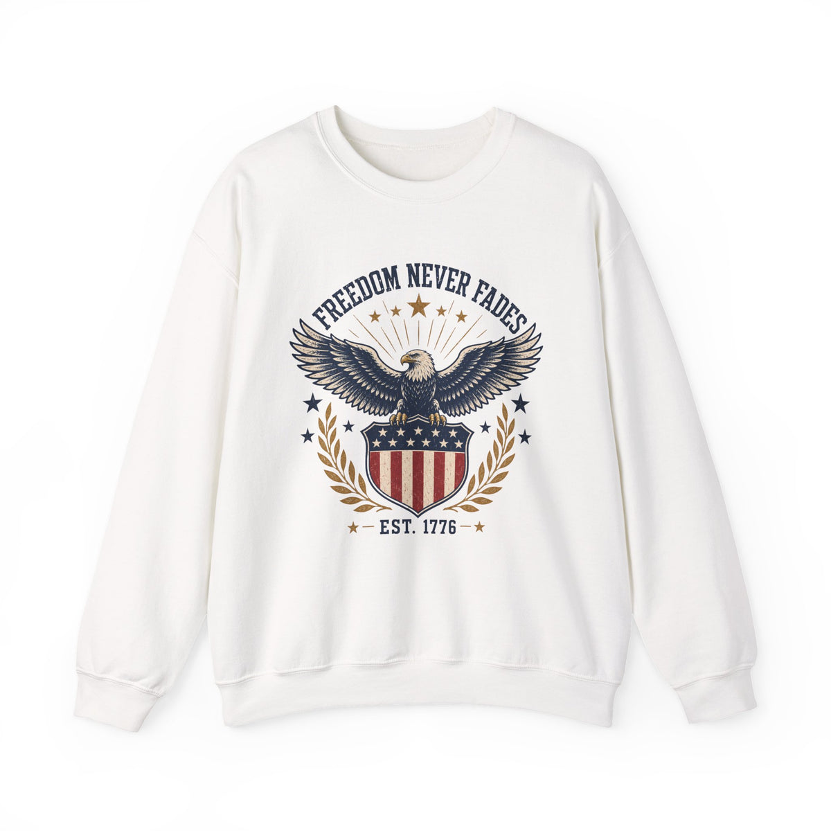 Freedom Never Fades Sweatshirt — Patriotic Eagle Crewneck