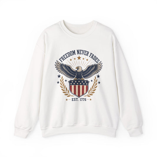 Freedom Never Fades Sweatshirt — Patriotic Eagle Crewneck