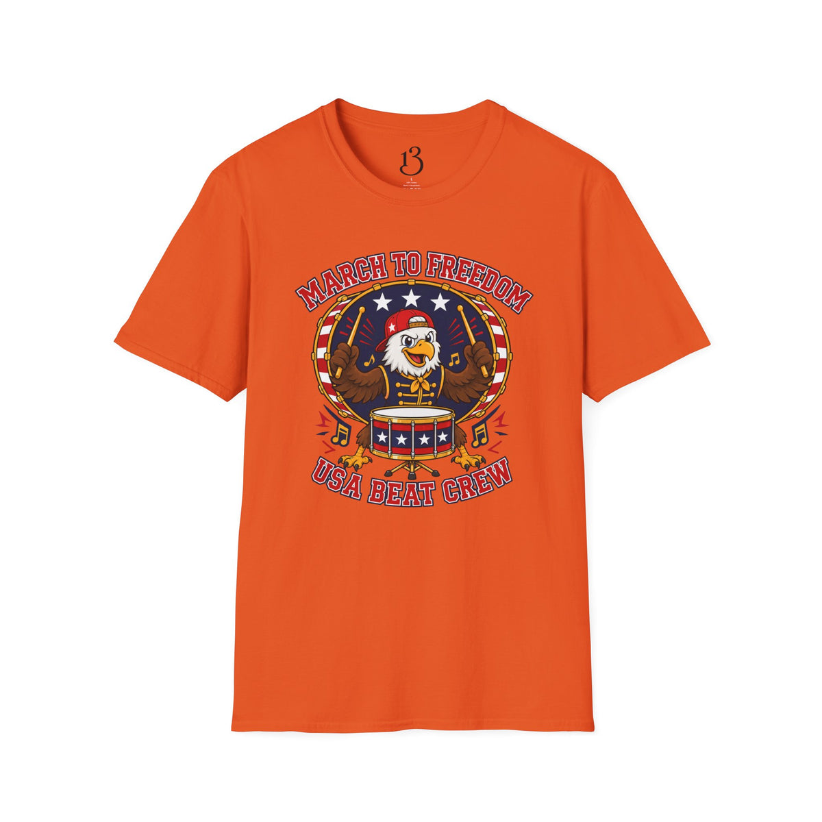 T-Shirt — "March to Freedom" Patriotic Eagle Drumline Tee