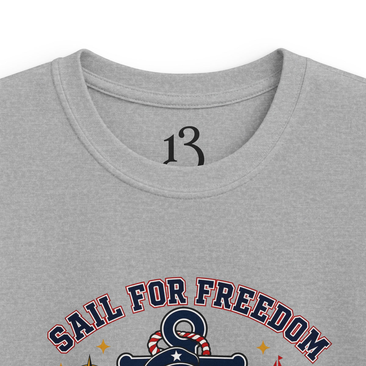 Kids Tee — "Sail for Freedom" USA Deck Crew Patriotic Sailor Graphic