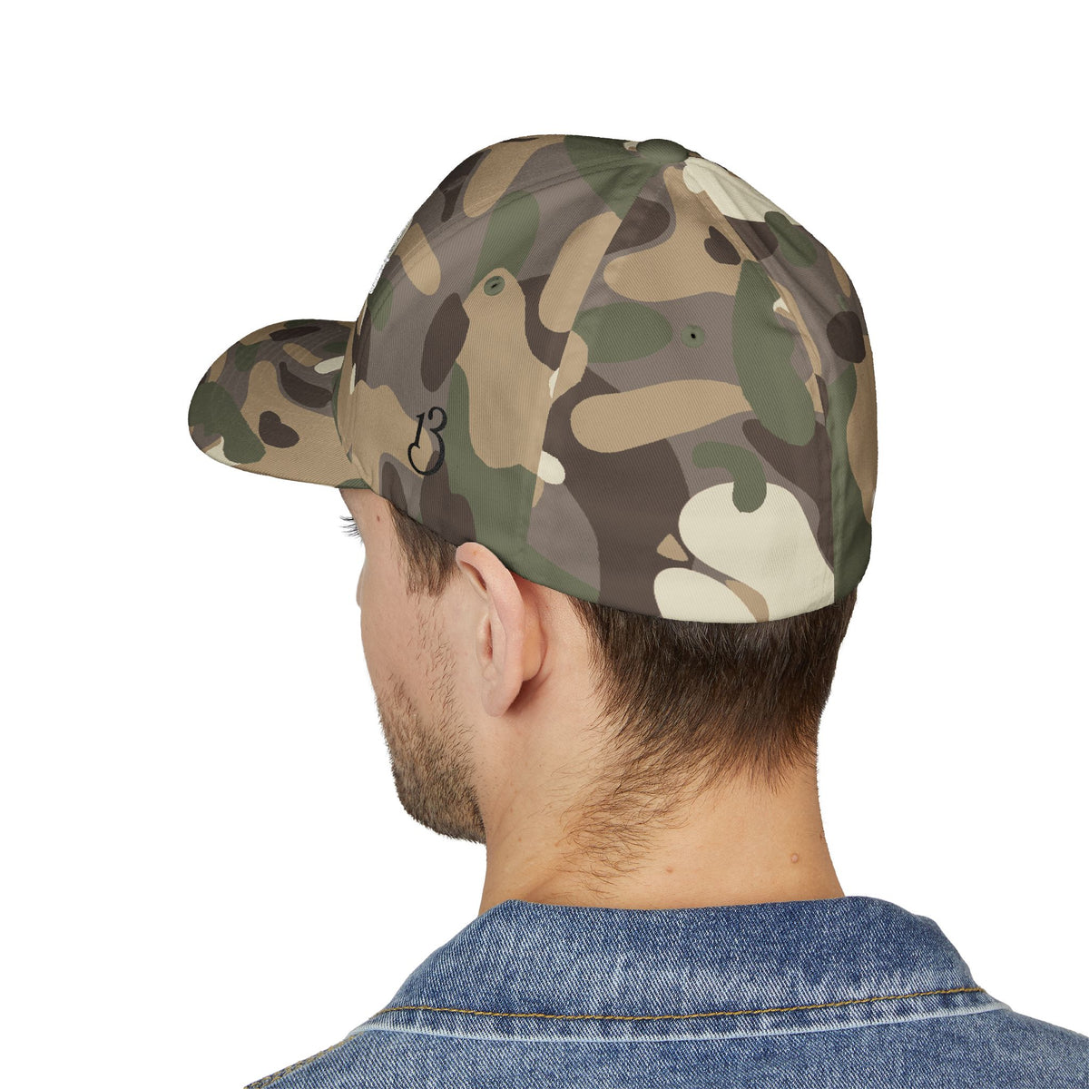 Stars13stripeS Embroidered Enclosed Back Cap White Font