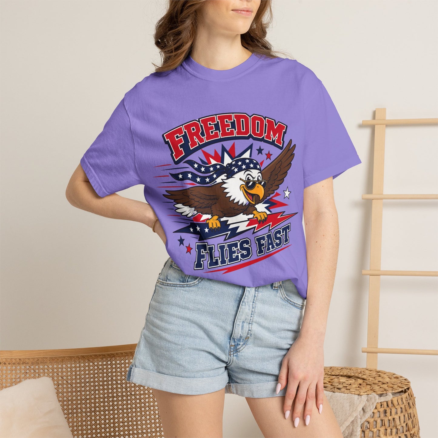Freedom Flies Fast T-Shirt — Patriotic Eagle Graphic Tee