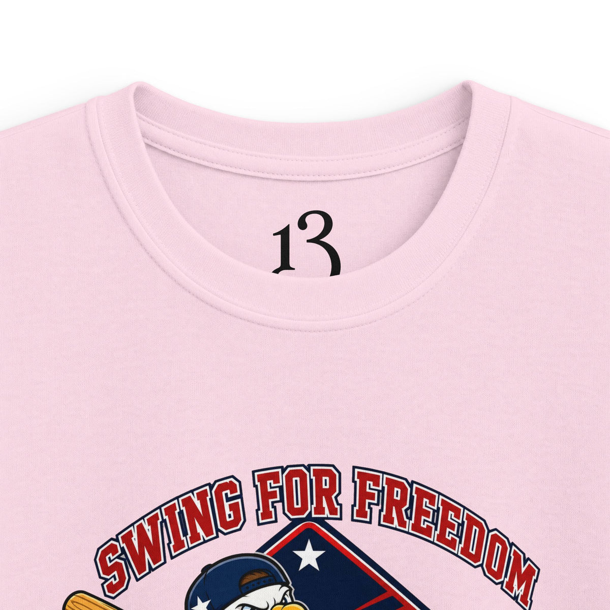 Kids Tee - "Swinging for Freedom" Patriotic Baseball Eagle Design