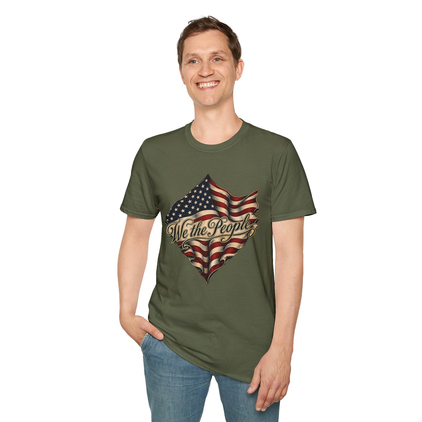 We the People Flag T-Shirt — Vintage American Patriotic Tee