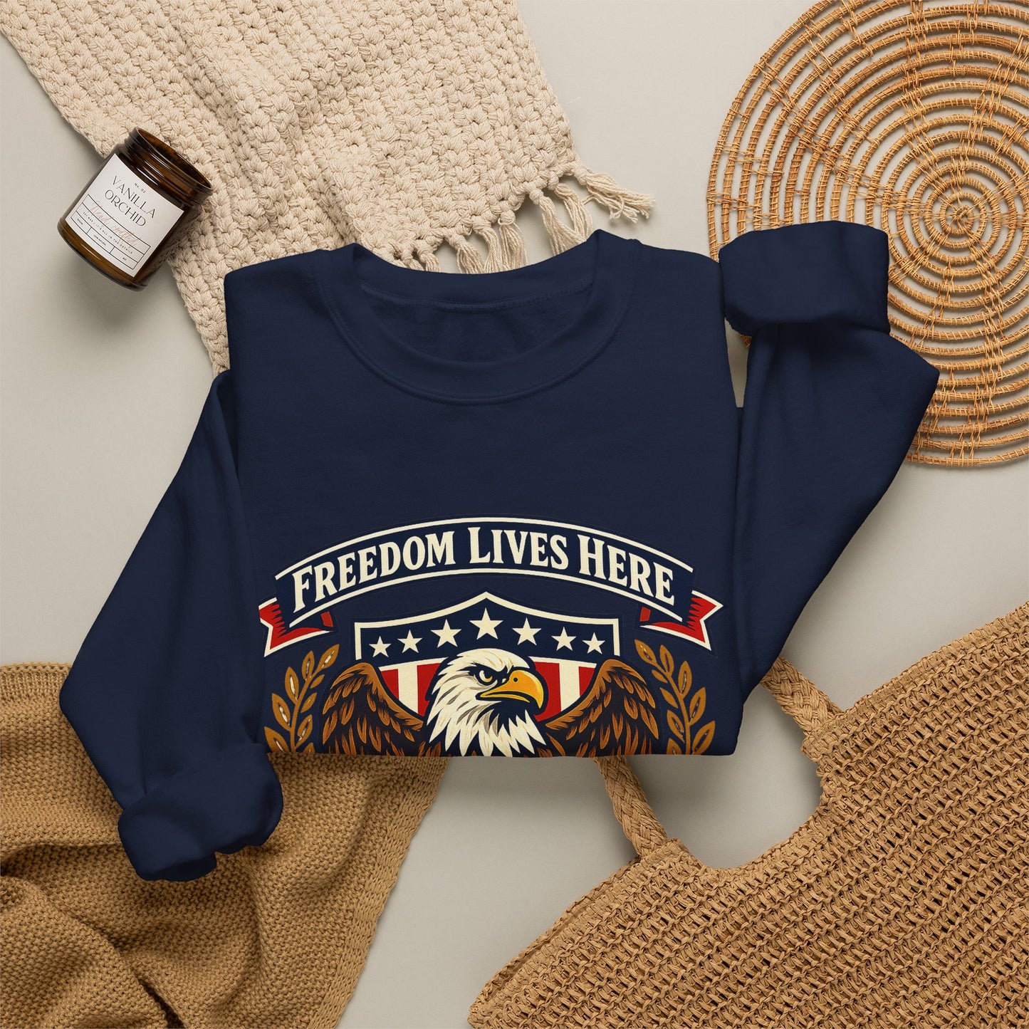 Freedom Lives Here Eagle Crewneck Sweatshirt