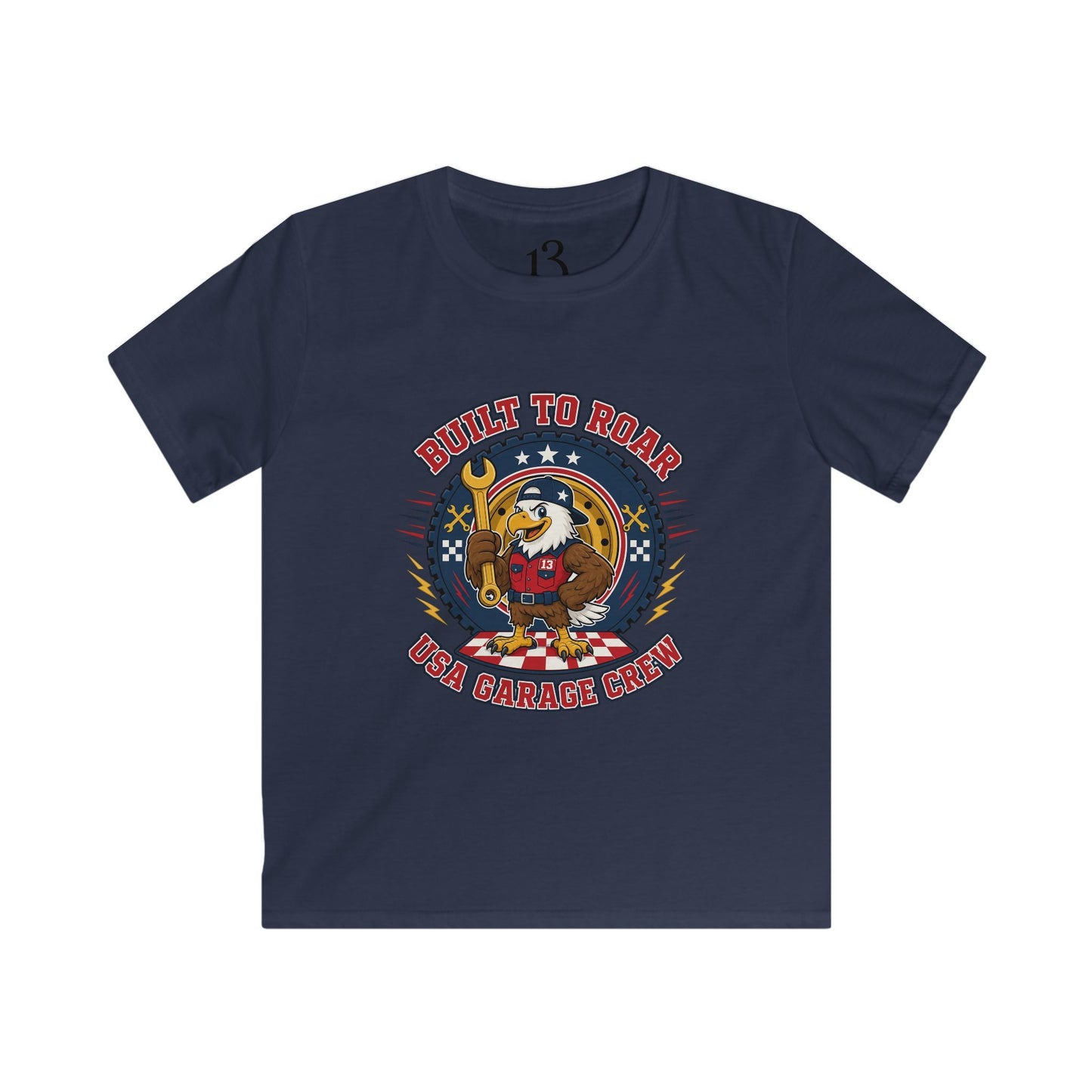 Kids Tee — "Born to Roar" USA Gator Crew Patriotic Cartoon T-Shirt