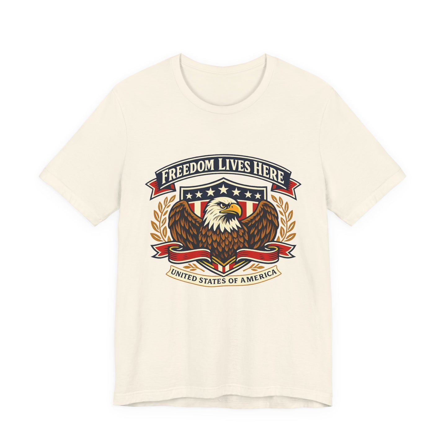 Freedom Lives Here Eagle T-Shirt — Patriotic American Flag Tee