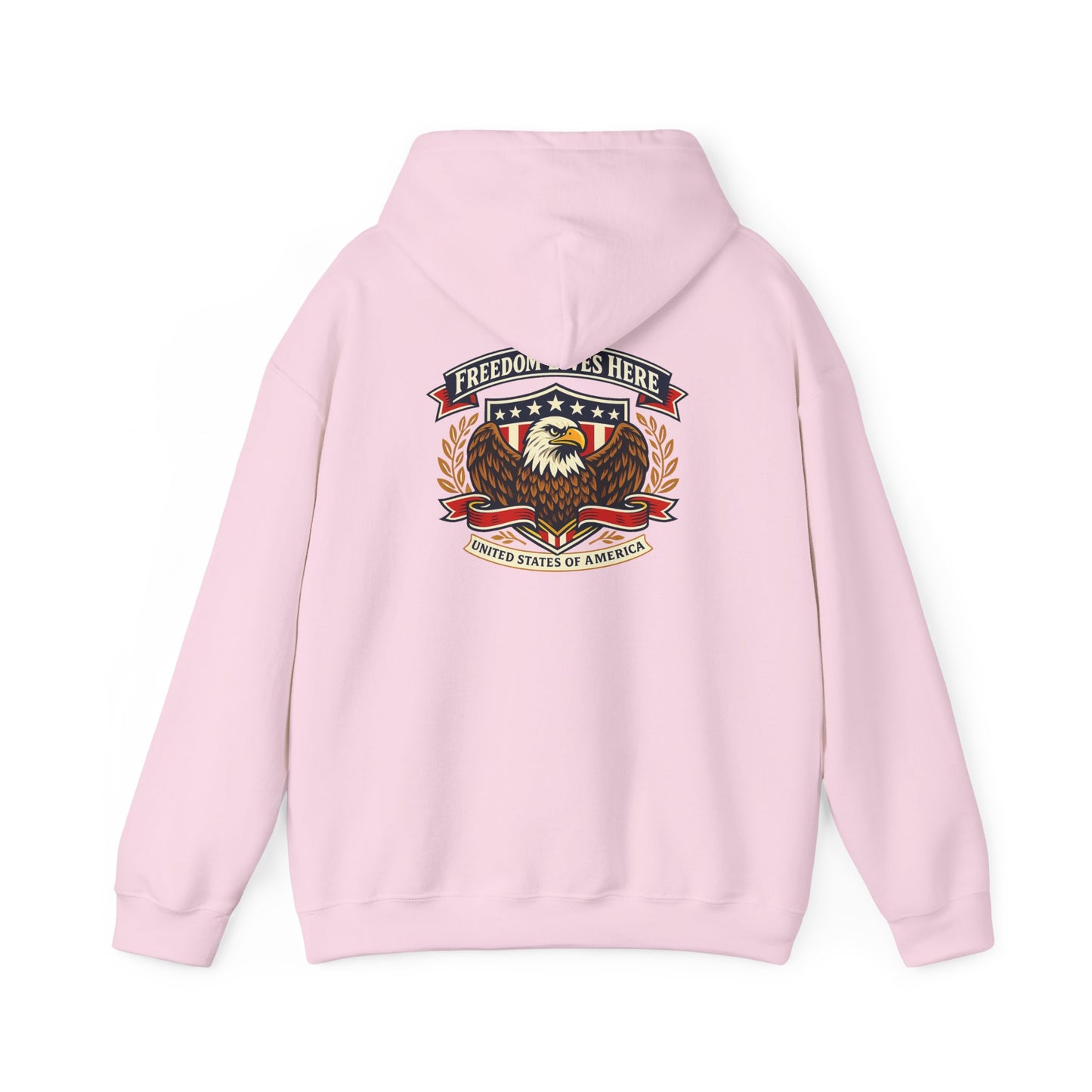 Patriotic Eagle Freedom Hoodie — USA Crest Back Design