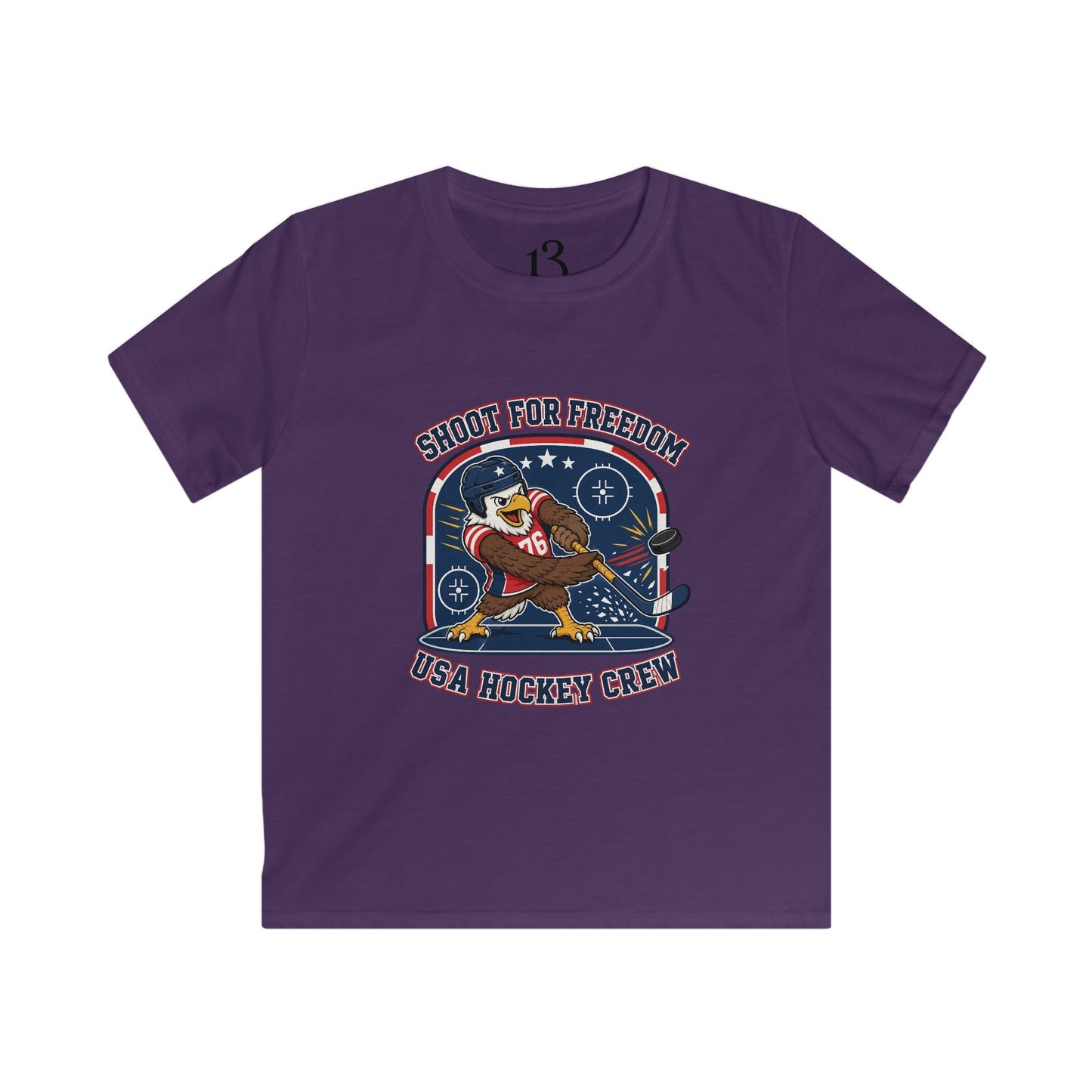 Kids Hockey Tee — "Shoot for Freedom" USA Hockey Crew Youth Shirt
