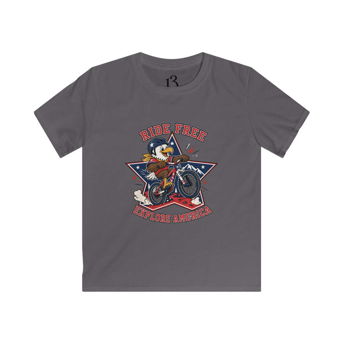 Kids' Bicycle Tee — "Ride Free" Retro Biker Graphic