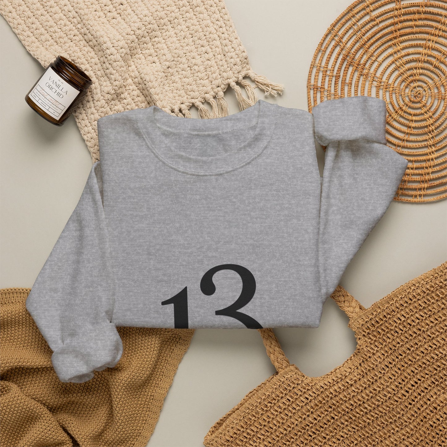 Crewneck Sweatshirt - Minimal '13' Graphic Classic