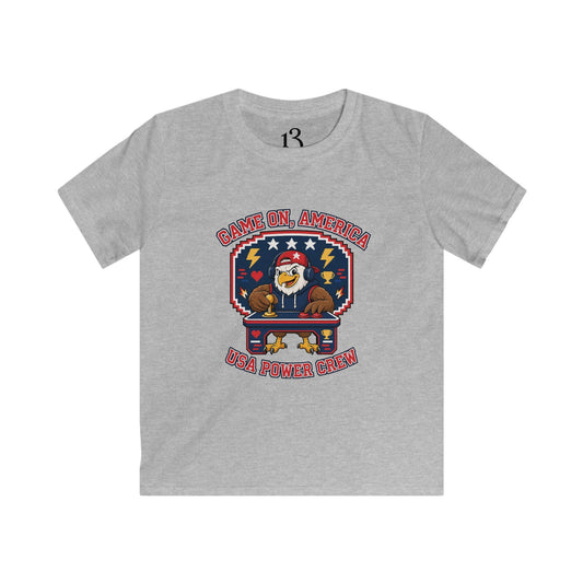 Kids Tee — 'Game On, America' Eagle Arcade Graphic Shirt