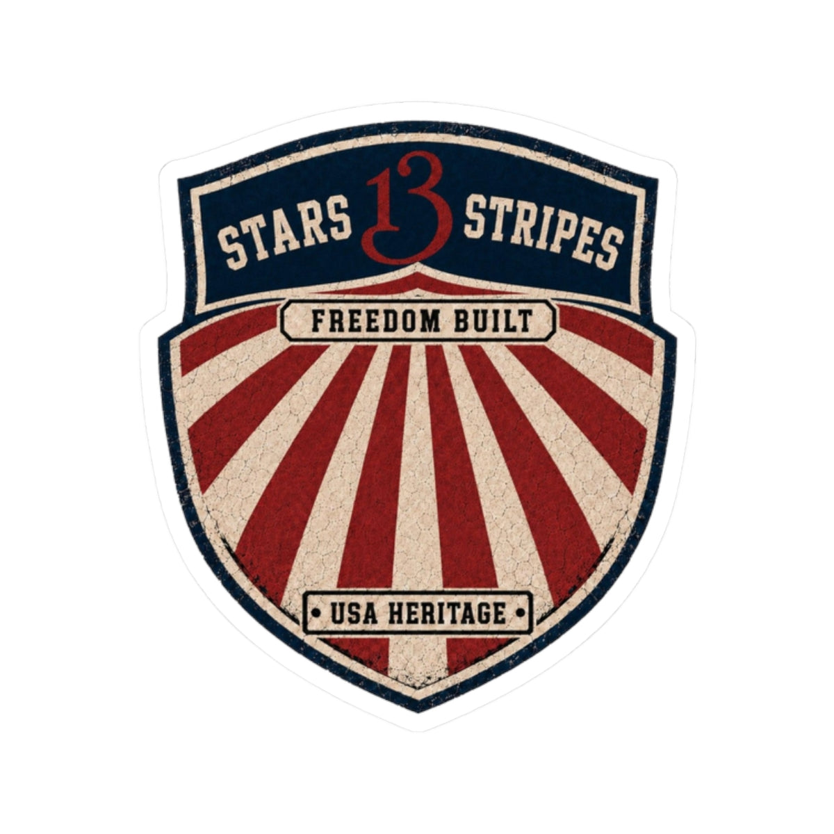 Vintage 'Stars13stripeS' Kiss-Cut Sticker — Freedom Built USA Heritage