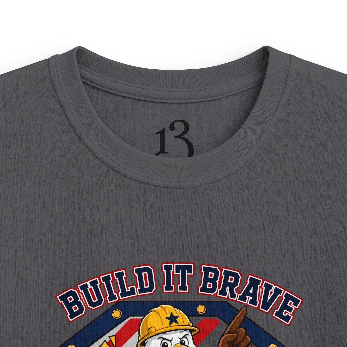 Kids Tee - 'Build It Brave, Make USA Strong' Patriotic Bald Eagle Design