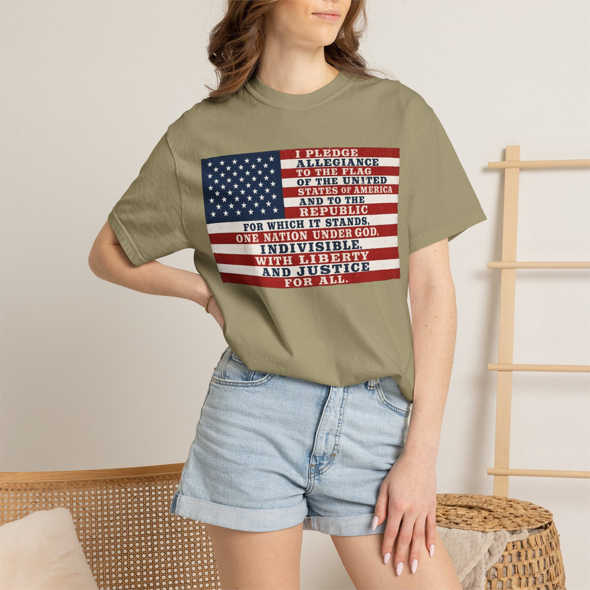 Pledge of Allegiance American Flag T-Shirt
