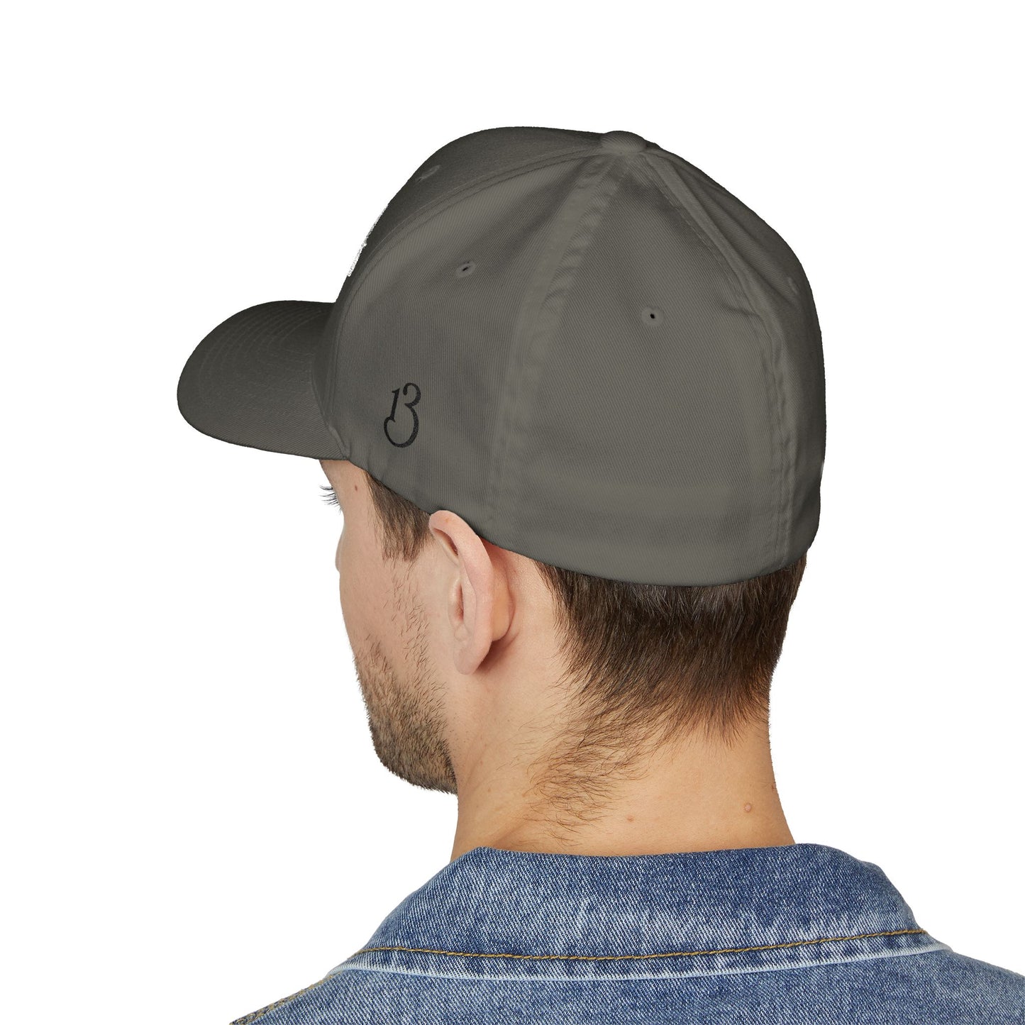 Stars13stripeS Embroidered Enclosed Back Cap White Font