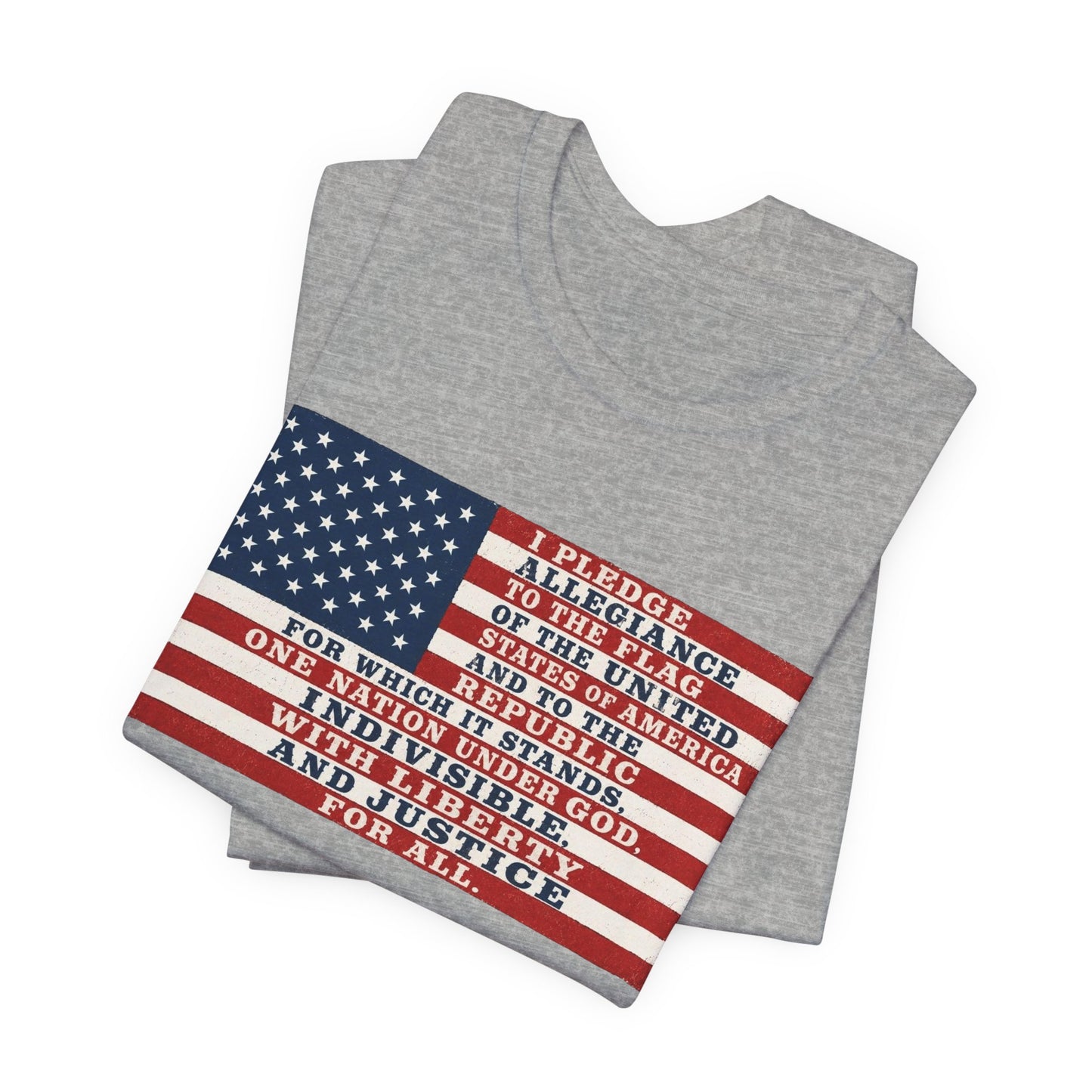 Pledge of Allegiance Flag T-Shirt — American Flag Text Tee